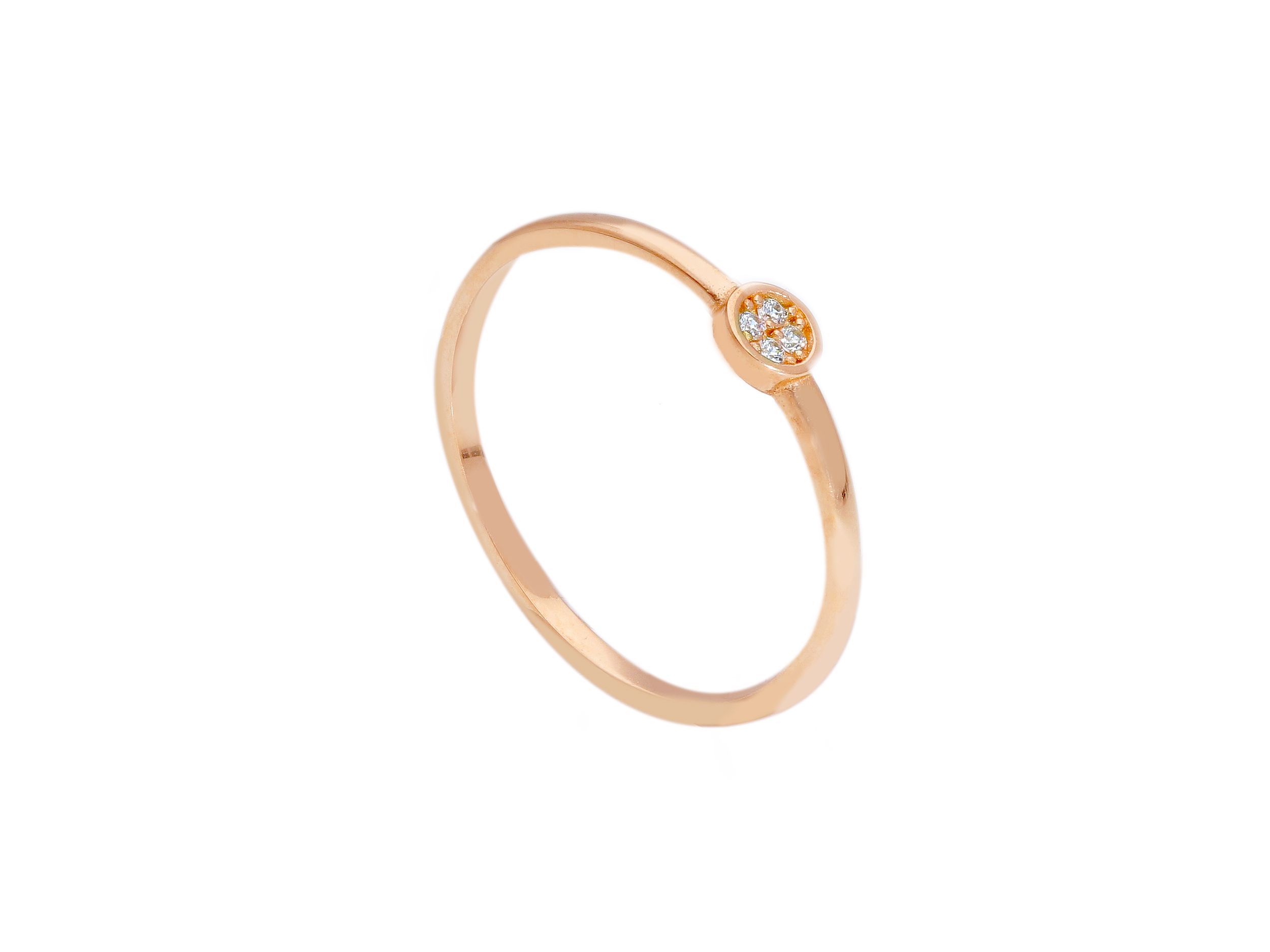 Rose gold k14 ring with zirkon (S256378)